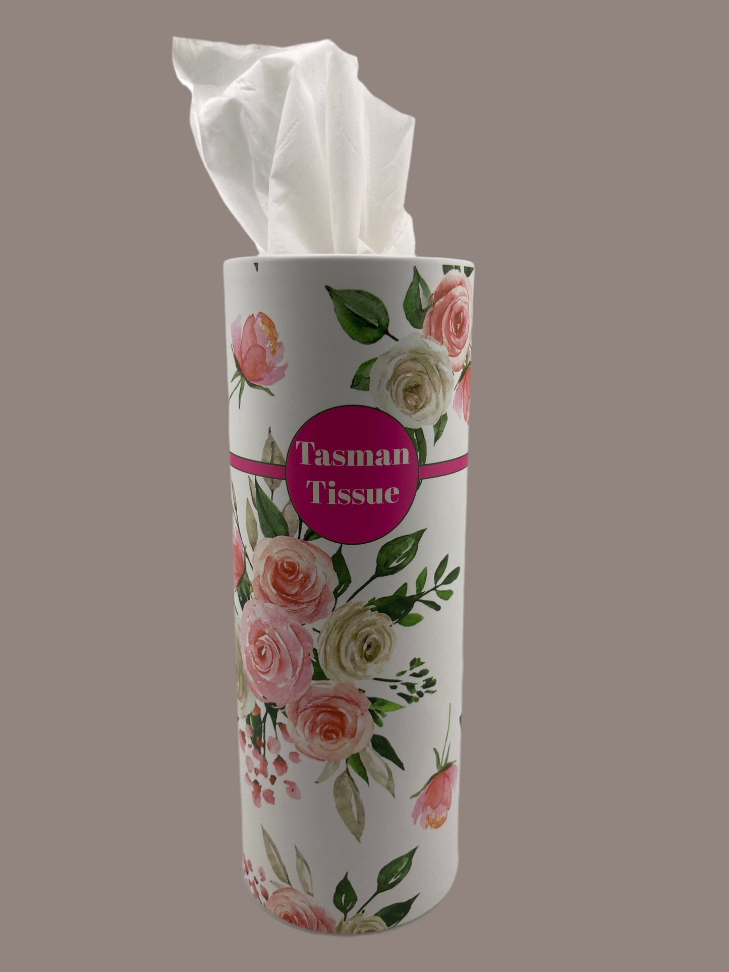 Paper tissue in flower cylindrical container for car and desk